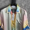 Casablanca Mannen Designer Zijde Casual Shirt Mode Hawaiiaanse Korte Mouwen Mannen en Vrouwen Zomer Losse Veelzijdige Reizen Luie Stijl Shirt Strandshirt met korte mouwen