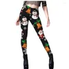 Women's Leggings 2023 Christmas Women Winter Warm Pants High Elastic And Comfortable Plus Szie Gingerbread Man Printed Legging