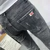 Jeans pour hommes 2023 printemps et automne mode couleur unie élastique petit pied pantalon décontracté mince confortable de haute qualité 27-34