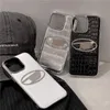 Custodie per telefoni in pelle di design di lusso per Apple 15 13 Promax 11 Argento Nero Moda Tin Foil Pattern Cover Custodie protettive per telefoni cellulari