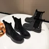 Kadın Düz Botlar Kristal Sonbahar Ayakkabı Toe Toe Toe Chelsea Boots-Women Low Rhinestone Ladies Rock Lolita Kauçuk 2023 ayak bileği Basic S L230704