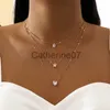 Pendanthalsband Hot Selling Fashion Bohemian Multi-Layer Five Pointed Star Love Water Drop Pendant Vintage Halsband Collebone Chain J230809