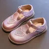 Flat Shoes Girl's Princess Leather äkta mjuk ensam 2023 Autumn Foreign Style Baby Children's Single