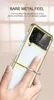 Luxur Design Fold Electroplate Transparent ringtelefonfodral för Samsung Z Flip4 Z Flip3 Folding Mobile Fase Back Cover