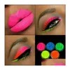 Autres articles de beauté pour la santé Colorf Poudre de fard à paupières au néon 6 couleurs Ombre à paupières Nail Art Matte Glitter Facile à porter Cosmétiques Maquillage Dr Dhncs