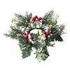 Decorative Flowers Pillar Candle Rings Wreath Artificial Leaves Greenery Candleholders Wreaths For Festivals Tabletop Easter Home Decoration