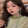 Backs Oorbellen Verpletteren Koreaanse Groene Druif Licht Luxe Hars Stud Voor Vrouwen Prachtige Oorbel Party Zomer Sieraden Gift Meisje