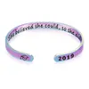 Polsino She Believed Cod Così ha aperto il braccialetto per le donne Uomini Lettera Bachelor Cap Acciaio inossidabile Inspirational Bangle Gioielli Drop Deliver Dhcwv