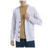 Herren Jacken Herbst und Winter Slim-Fit Strickjacke V-Ausschnitt Langarm Pullover Jacke Tops Mäntel Windschutz