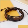 Charm Bracelets Korean Handmade Woven Leather Cord Bracelet Mens Mti-Layered Wrap Adjustable Wristband Bangle For Women Fashion Diy Je Dhluv