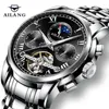 ساعة معصم Ailang Tourbillon ساعة ميكانيكية للرجال القمر الأوتوماتيكي المرحلة التجارية للرجال wristwatch ساعات مقاومة للماء RELOOJ HOMBRE