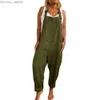 Damesbroek Capri Katoenmix jumpsuit voor dames zomer casual stevig nauwsluitend pak ultrafijne wijde pijpen broek voor dameskleding jumpsuit Z230809