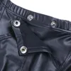 Underpants Sexy Lingerie Men's Faux Leather Wet Look Boxer Shorts Erotic Press Button Bulge Pouch Booty Night Clubwear