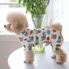 Dog Apparel Pet Shirt Cartoon Printing Conjoined Breathable Short Sleeve Tree Clothes For Outdoor