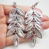 Stud Earrings Silver Color Flower Leaf Austrian Crystal Bride Bridesmaid Clear