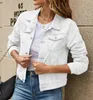 Womens Jackets Cufflink Short Denim Crop Blue Jean Coat Spring Cowboy Jacket Top Demin Women 230808