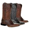 Stövlar mäns västra cowboy stövlar vintage broderade slip på skor plus storlek casual plattform vandring stövlar zapatos casues de hombre 230809