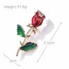 Broscher kvinnor rose blomma blad brosch stift blazer kostym lapel bröllop fest boutonniere charm smycken kläder tillbehör