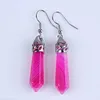 Dangle Kroonluchter KFT Natural Healing Crystal Rose Pink Quartz Stone Earring Lapis Lazuli Amethist Hexagon Column Dangle Hook Oorbellen Vrouwen Meisjes 230808