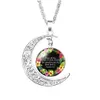 Pendant Necklaces Christian Bible Verse Moon For Women Catholic Church Scripture Glass Time Gem Cabochon Chains Fashion Jewelry Drop D Dhs2Z