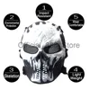 REikirc Máscara de calavera táctica Airsoft de cara completa con protección para los oídos CS Máscaras de cosplay de Halloween x0809