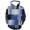 Heren Hoodies 3D Plaid Grafische Print Lange mouw Capuchon Voor Mannen Jongen Sport Gym Sweatshirts Jassen Herfst Oversized Dagelijks Casual Tops