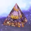 Healing Crystals Chakra Stones Emf Protection Orgone Pyramid Reiki Energy Meditation Pyramid For Positive Energy With Quartz Crystal crushed stone 000019