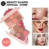 Blush 6 färger palett matt mineralpulver ljus skimmer ansikte professionell skönhet kosmetisk makeup 230809