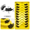 10pairs/set 3d faux mink ögonfransar faux cils ögonvingade fransar naturliga halva fransar cateye falska ögonfransar smink e454