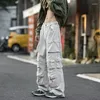 Męskie spodnie mody mężczyźni luźne spodnie koreańskie wszechstronne męskie ładunki stylowe streetwear z miękką tkaniną wielokrotną kieszenie