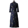 Roupas étnicas 2023 Moda Vestido de Renda Chinês Tradicional Longo Cheongsam Senhora Manga 3/4 Vestidos Qipao de Verão