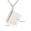 Pendant Necklaces Stainless Steel Book Locket Necklace Clavicle Chain For DIY Jewelry Making Women Men Neck Chains Personality Couple Gift