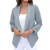 Costumes pour femmes couleur unie manteau élégant dame à manches longues point ouvert cardigan pour les femmes mince lâche affaires formel Ol Commute Style automne