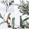 Kwiaty dekoracyjne 4-forki sztuczna zielona roślina oliwkowa gałęzie fałszywe drzewo na wesele domowe rekwizyty