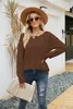 Frauen Pullover Herbst Und Winter Pullover Beiläufige Lose Aushöhlen Pullover Solide Eine Linie Hals Stricken 2023 Top