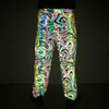 Men's Pants Joggers Sweatpants Men Safety Reflective Pants Plus Size High Elastic Colourful Rainbow Starry Night Print Oversize Trousers 230808