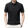 Hommes Polos Ice Silk Mesh Respirant Lâche Polos 2023 Été Hommes À Manches Courtes Revers Tops Marque Élasticité T-shirts Ropa 230808