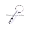 Keychains Lanyards Metal Whistle Portable Self Defense Keyrings Rings Holder Fashion Car Key Chains Accessories Outdoor Cam Survival Dhlou