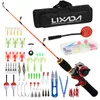 Rod Reel Combo Lixada Ice Fishing Complete Kit med skimmer Scoop och Carry Bag Lures Hooks Swivels Accessories 230809