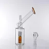 Watering Can Type Glass Bong Hookahs Mini Water Pipes Amber Perc Oil Burner with 14 Female Bowl for Smoking Chisha Shisha