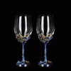 Creative Emamel Crystal Goblet Drinking Glasses Glass Cups For Wine Glass Set Wineglas Champagne Cup Vintage Luxury Whisky Bar HKD230809