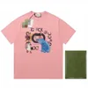 Designer t Shirt Short Sleeve for Men Women High Quality Casual Fashion Version Gu Counter Charge 11 Springsummer New Cartoon Block Elephant Print Pure Cotton Loose S