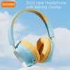 Shoumi trådlösa hörlurar Bluetooth hörlur Digital batteris stereo headset roterbara öronmuffar med mic supporthögtalare HKD230809