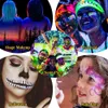 Körperbemalung, Gesicht, leuchtet im Dunkeln, für Kinder, mit Schablonen, UV-Neon-Fluoreszenzkunst, Malerei, Halloween-Party, SFX-Make-up, 230808