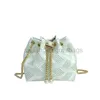 Drawstring New 2023 Summer Fashionable and Small Water Bucket Bag Weaving Chain Single Crossbody Casual Bagstylishdesignerbags