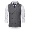 Heren Vesten Vest Mannen Double Breasted Pak Vesten Mannen Heren Mouwloos Pak Vest Vest Vintage Formele Blazers Vest voor Bruiloft chaleco 230808