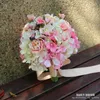 Flores decorativas Ramo De Flores Novia Casamento Bouquets de Noiva Decoração Artificial Mariage Cor Champanhe