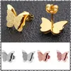 Fashion 18K Rose Gold earrings Butterfly Luxury designer earrings,Frosting Earrings for weddings women,top quality gift