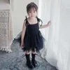 Girl's Dresses Gaun Suspender Bayi Perempuan Musim Panas Gaya Jalanan Baru Gaun Bengkak Jala Saudara Perempuan Gaun Putri Glitter Busur 1-6Y
