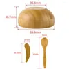 Bouteilles de stockage 5Set Mini Taille Bambou DIY Masque Visage Mélange Bol Avec Cuillère Ensemble Soins Maquillage Kits D'outils